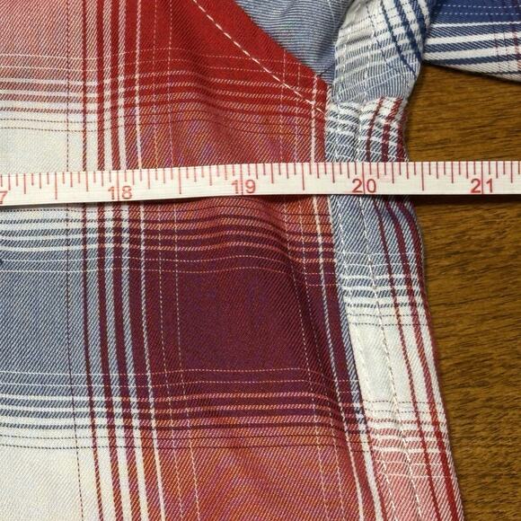 Dixxon Flannel Co All-Star Bamboo Short Sleeve Men’s Small Red White Blue Plaid - Picture 10 of 16